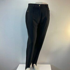 Vintage Post Card by Dario Talenti Italian Designer 80s Black Ski Pants - IT 50